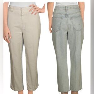 NEW Hudson Hybrid Canvas & Jeans Barbara High Raw Hem Cropped Jeans Size 28